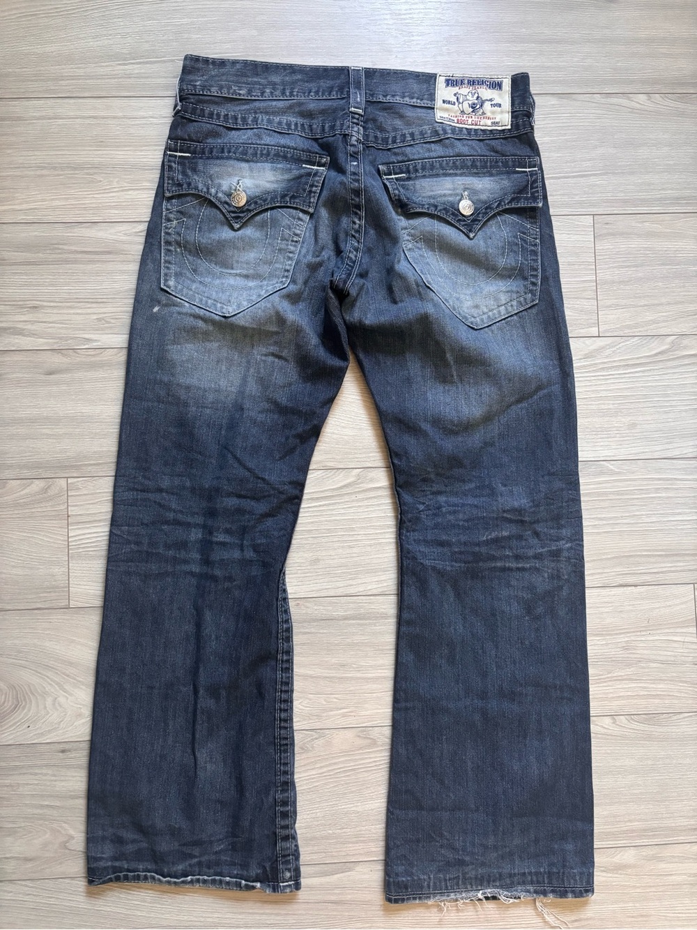 True Religion Men's Bootcut Jeans Washed Blue 34